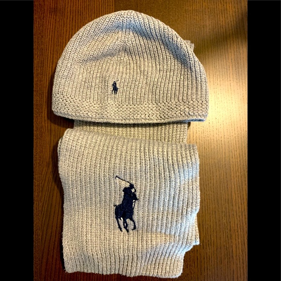 Polo Ralph Lauren Hat+scarf for kids,fonts size 6-8 y.o in very good condition - Picture 1 of 5